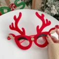 Festive cute red reindeer antler glasses frame for Christmas party photo props - Red Antlers Eyebrows Style