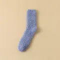Weiche hellblaue Korallenvlies-Socken verdickt für Damen im Winter schlafen gehen - Einheitsgröße / Blau