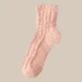 Weiche rosa Korallenvlies-Wintersocken für gemütliches Tragen zu Hause, verdicktes Material - Einheitsgröße / Pfirsichrosa