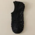 Calze da pavimento calde in pile corallo nero per uomo con gommini antiscivolo - Nero