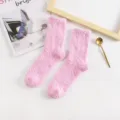 Calcetines de forro polar coral rosa suave para mujer cómodos calcetines de dormir - Tallas 39-44 / Bottoms / Rosa