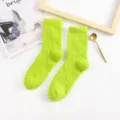 Suaves calcetines de forro polar coral verde lima para mujer, ideales para dormir - Tallas 39-44 / Bottoms / Verde Hierba