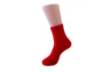 Vibrant red coral fleece sleeping socks with soft fluffy texture for warm winter comfort - Sizes 39-44 / Red
