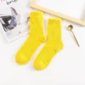 Calcetines de casa de forro polar coral amarillo suave para mujer calcetines de dormir - Tallas 39-44 / Bottoms / Amarillo tierno
