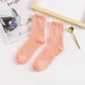 Calcetines suaves de forro polar coral rosa para mujer, cálidos para el invierno - Tallas 39-44 / Bottoms / Naranja claro