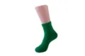 Cozy and soft solid green coral fleece sleeping socks for adults with fuzzy texture - Sizes 39-44 / Christmas Green