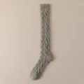 Premium gemütliche dicke Zopfstrick Winter Schlafsocken in weichem Salbeigrün Farbe - Einheitsgröße / Senfgrün
