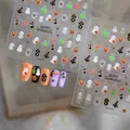 Αυτοκόλλητα νυχιών Halloween με χαριτωμένα σχέδια φαντασμάτων κολοκύθας και σκελετών - Στυλ Halloween Bronzing Pumpkin Ghost (CO-632)