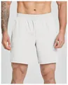Men's quick-dry elastic athletic shorts in light gray perfect for fitness and gym training - Swan White