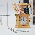 Orologio da tavolo telefono vintage oro con etichette di dimensioni dettagliate - Stile Telefono Vintage / 20x16.5x5.5cm (180g) / Oro
