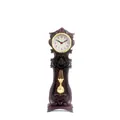 Sveglia da tavolo stile orologio a pendolo marrone scuro con pendolo dorato. - 3215 Sveglia Retrò / 28.5x9.5x5cm / Rosso Legno