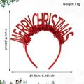 Red Merry Christmas headband with tinsel for holiday party hair accessory - Happy Christmas Style / Red