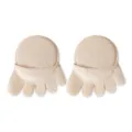 Beige cotton blend forefoot half-toe socks for high heel comfort and invisibility - One Size / Full Toe Beige
