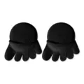 Pair of black cotton five-toe half-palm socks for high heels and forefoot comfort. - One Size / Full Toe Black