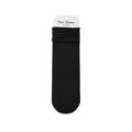 Chaussettes plissées noires classiques pour femmes avec texture en coton côtelé doux - Taille unique / Trèfle Noir