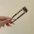 Elegant tortoiseshell acetate cat-shaped U-shaped hair fork for women's styling - Slim Cat / Tortoise