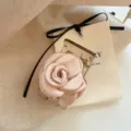 Pince à cheveux rose vintage rose poudré, accessoire cheveux fleur de soie chic - Rose Champagne