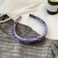 Elegant vintage purple velvet sponge headband for high skull top hair accessory styling - Purple