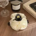 Élégante pince à cheveux rose blanc crème avec de grands pétales en soie et clip noir - Rose Blanc Cassé