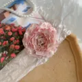 Pince à cheveux fleur de rose rose de style vintage pour une coiffure élégante femme - Pivoine Mauve Clair