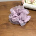 Elegantes lila Organza-Haargummi mit romantischen Rüschen im Ballett-Stil für Damen - Netzbesatz / Lila