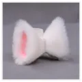 Pinces à cheveux chat renard en peluche Lolita, jolies épingles d'oreilles d'animaux. - Oreilles de renard pointues blanc et rose