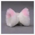 Peluches oreilles de chat renard pinces a cheveux rose blanc accessoires Lolita mignon - Oreilles de renard pointues - Blanc et rose