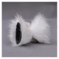 Détails des pinces à cheveux oreilles d'animaux en peluche Lolita, fourrure blanche et noire. - Oreilles de renard Q-01 - Blanc et noir (Doublure noire)