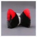 Lolita peluche animal oreilles pinces a cheveux noir et rouge chat renard epingle accesoire - Oreilles de renard pointues Q - Extérieur noir et rouge, intérieur noir