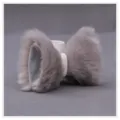 Lolita pince à cheveux oreilles de bête peluche mignon gris chat épingle cosplay accessoire - Q-Oreilles de renard 01 - Gris avec doublure grise