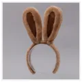 Cerchietto con orecchie di coniglio in peluche marrone, accessorio carino per JK lolita. - Cerchietto con orecchie da coniglio modello D - marrone cammello