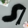 Black plush animal tail prop for cosplay, Halloween parties, and fun anime costume events. - Upgraded Animal Tail Headband Style - Black
