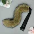Cosplay wolf tail furry animal prop variant for Halloween party and comic convention events. - Upgraded Animal Tail Headband Style - Wolf Dog Fur