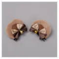 Pinzas para el pelo de orejas de oso esponjosas Lolita JK doble lazo accesorios bonitos - Pinzas para el pelo de orejas de oso 03 - Camel y marrón
