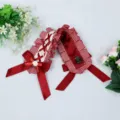 Γλυκιά κορδέλα μαλλιών Lolita με κόκκινο καρό δαντέλα χαριτωμένος φιόγκος παραλλαγή - Κορδέλα Καρό Φράουλα