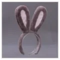 Cerchietto con orecchie da coniglio in peluche grigio carino per accessori cosplay lolita JK - Q-Cerchietto con orecchie da coniglio tipo D - grigio rosa