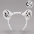 Fluffy white tiger animal ears headband soft plush cosplay costume party stage performance prop - White Tiger Ears