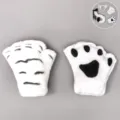 Plush animal ear tail and paw gloves set for kids costume party stage performance props - White Tiger Gloves