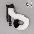 Plush animal tail and ears set for kids party stage performance cosplay costume white black - Little White Tiger Tail