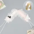 Κορδέλα μαλλιών Lolita με δαντέλα χειροποίητη χαριτωμένος φιόγκος ροζ λευκό - Polychromi Kordela - Roz