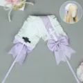 Χειροποίητη κορδέλα μαλλιών Lolita δαντέλα χαριτωμένος φιόγκος αξεσουάρ κεφαλής - Μοναχή του σταυρού - Μοβ