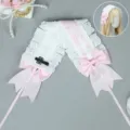 Ροζ δαντέλα Lolita φιόγκος κεφαλής, χαριτωμένη anime σταυρός αξεσουάρ μαλλιών για cosplay. - Μοναχή του σταυρού - Ροζ