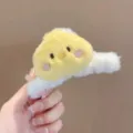 Simpatica pinza per capelli in peluche pulcino giallo per acconciature - Pinza in Peluche Pulcino Doppio Lato