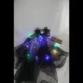Halloween black veil headband featuring colorful LED lights and Jack Skellington bow motif - 10# Bowknot Ghost Veil (With Light)