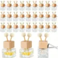 Car air vent perfume bottle essential oil diffuser glass bottle with wooden ball stick. - 20 Pieces Pack (Boxed)