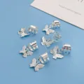 Eleganti anelli per capelli a farfalla argento per treccine e acconciature festival - Clip per Dreadlock a Farfalla (3#) / 10 Pezzi/Confezione / Argento