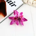 Elegant magenta orchid flower hair clip accessory for romantic and fairy-like hair styling - Cymbidium Orchid Hair Clip / Rose Red