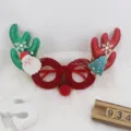 Gafas de Navidad festivas con cuernos de reno y Papá Noel para fiesta y decoración - Estilo de copos de nieve con astas rojas y verdes