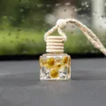 Auto Hängende Parfüm Flasche Glas Aromatherapie Flasche Ätherisches Öl Diffusor Anhänger für den Auto - 10ML / Gold