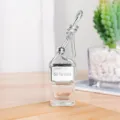 Car perfume empty bottle detail view, glass vial with silver cap and hanging rope. - Silver Lid